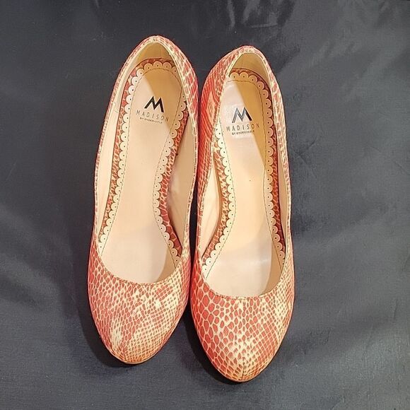 MADISON MALIA ROUND TOE SLIP-ON WOMEN"S HIGH HEEL  TWO TONE WOMEN"S SHOE - Picture 2 of 14